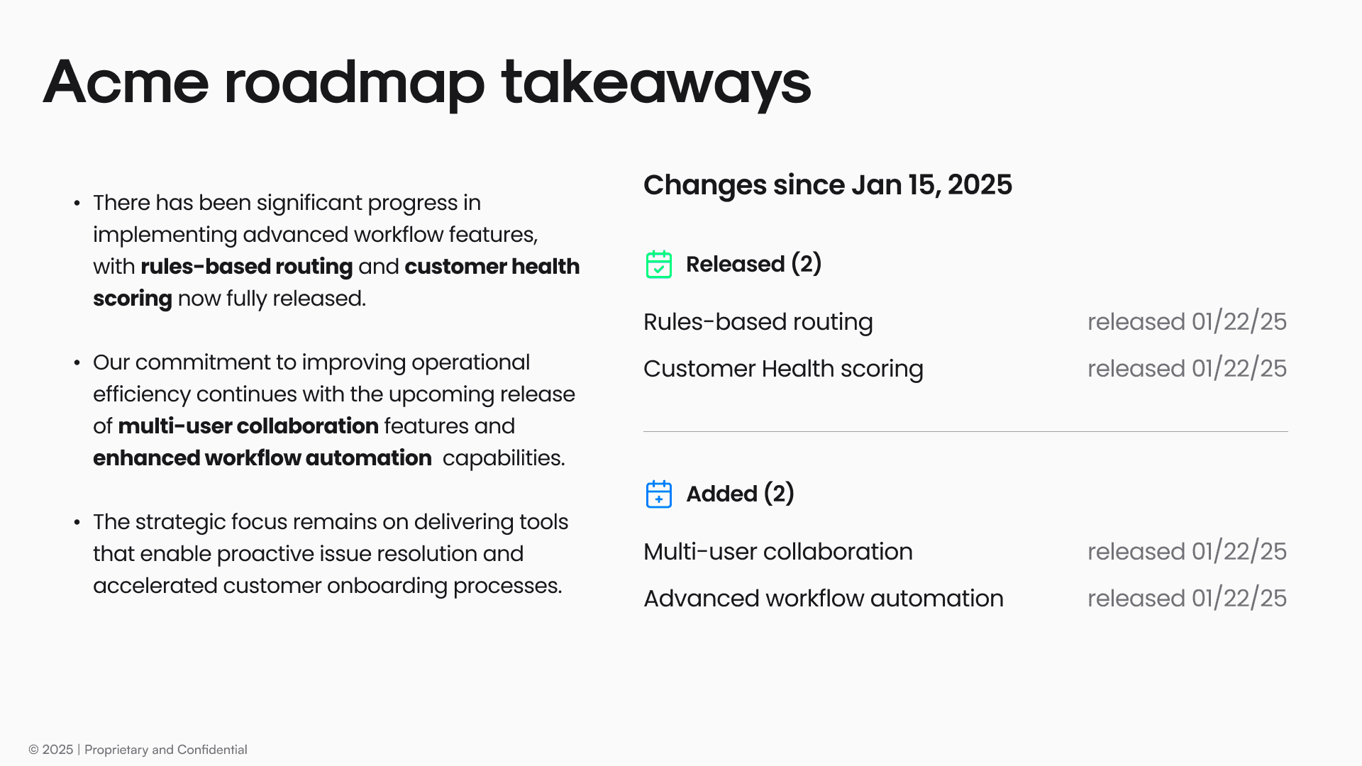 This slide shows usage data for each customer